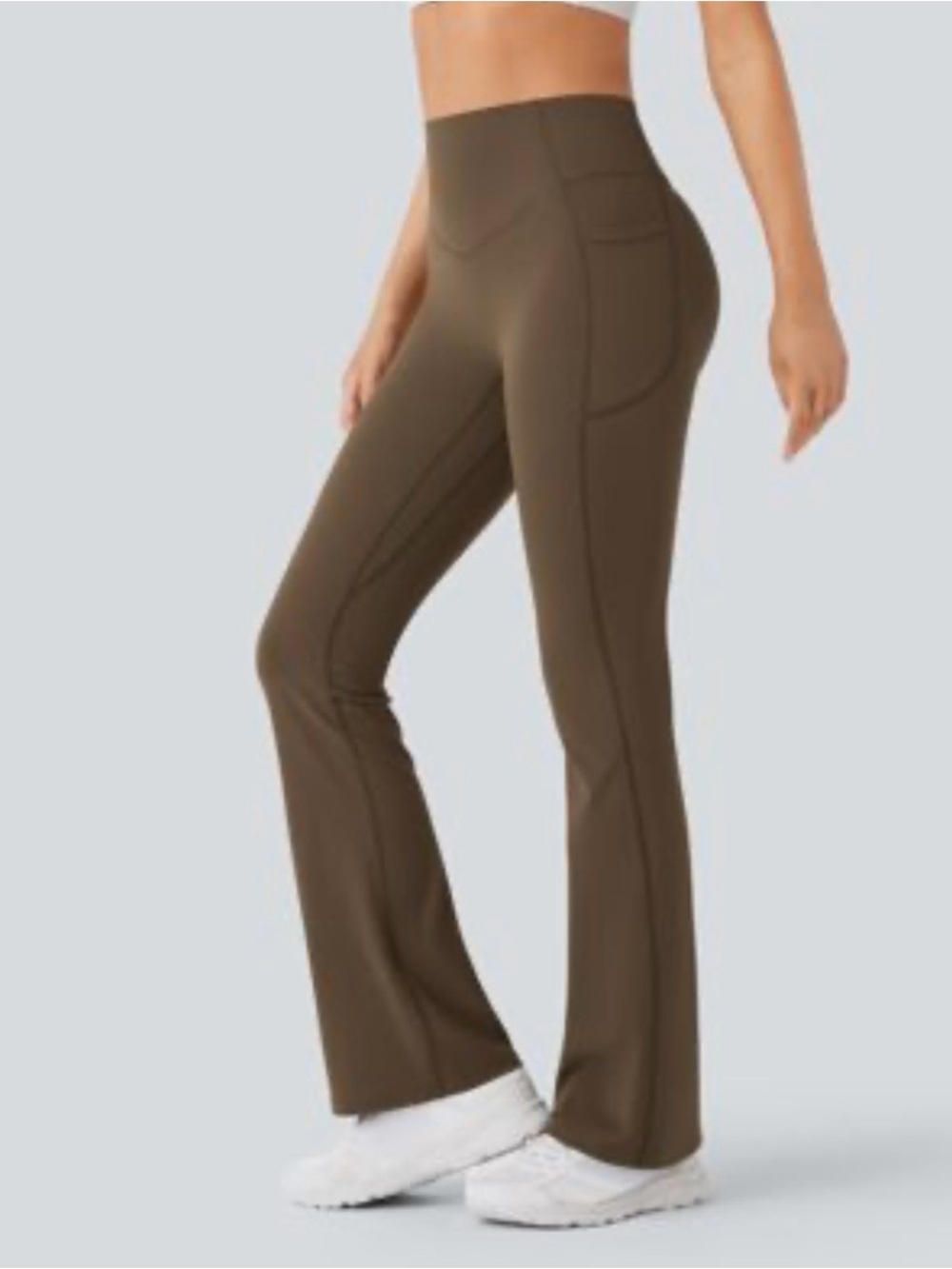 HALARA Olive Brown Boot Cut Flare Leggings